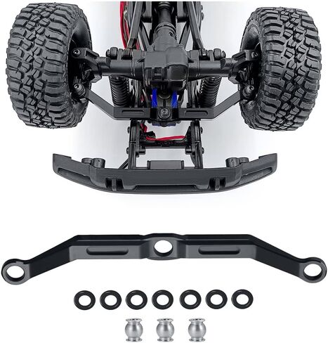مجموعة قضيب ربط التوجيه المعدني من RCHUBAM لسيارة 1/18 TRX4-M برونكو ديفندر RC الزاحفة (أسود) in Saudi Arabia