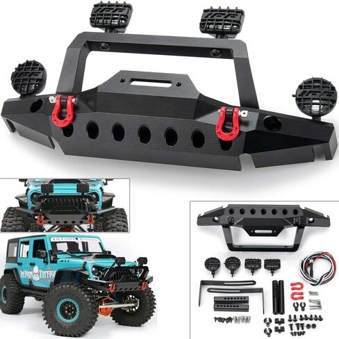 مصد أمامي معدني مع 2 مصباح ليد لشاحنة 1/10 RC الزاحف TRX-4 Sport TF2 in Kuwait