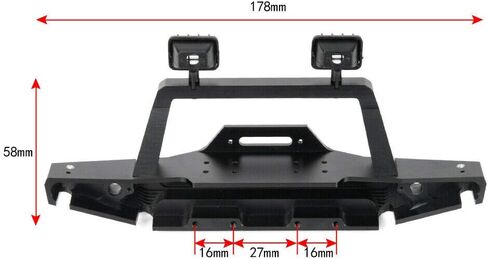 مصد أمامي معدني مع 2 مصباح ليد لشاحنة 1/10 RC الزاحف TRX-4 Sport TF2 in Kuwait