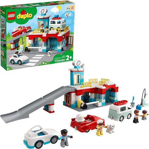 LEGO DUPLO Parking Garage and Car Wash Set 10948, Learning Toy for Toddlers with Garage, Gas Station & Toy Cars, Gifts for 2 Plus Year Old Boys & Girls in Saudi Arabia