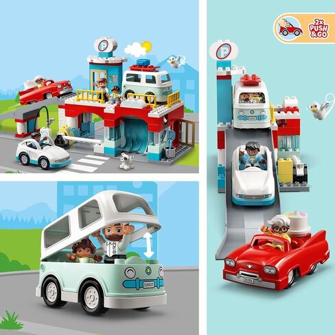 LEGO DUPLO Parking Garage and Car Wash Set 10948, Learning Toy for Toddlers with Garage, Gas Station & Toy Cars, Gifts for 2 Plus Year Old Boys & Girls in Saudi Arabia