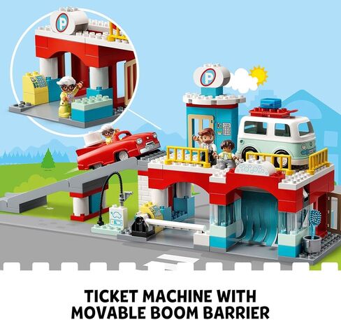 LEGO DUPLO Parking Garage and Car Wash Set 10948, Learning Toy for Toddlers with Garage, Gas Station & Toy Cars, Gifts for 2 Plus Year Old Boys & Girls in Saudi Arabia