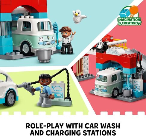 LEGO DUPLO Parking Garage and Car Wash Set 10948, Learning Toy for Toddlers with Garage, Gas Station & Toy Cars, Gifts for 2 Plus Year Old Boys & Girls in Saudi Arabia