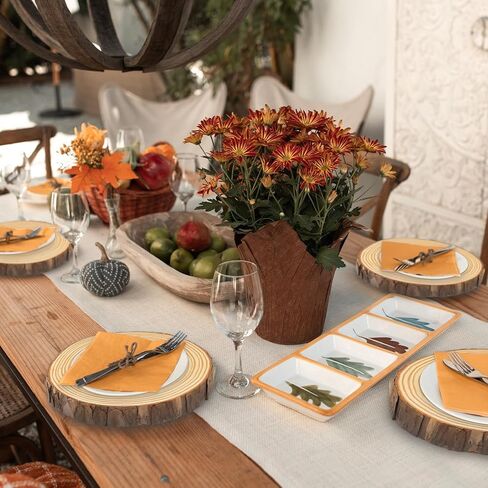 DSYIL 4 Pack Large Unfinished Wood Slices, 7-8 Inch Wood Round Circles with Tree Bark, Rustic Wood Slabs Bulk, Christmas Ornaments Wood Pieces for Rustic Wedding Table Centerpieces Decoration in Kuwait