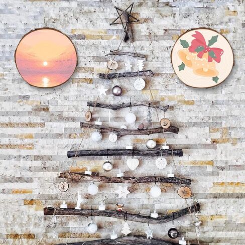 DSYIL 4 Pack Large Unfinished Wood Slices, 7-8 Inch Wood Round Circles with Tree Bark, Rustic Wood Slabs Bulk, Christmas Ornaments Wood Pieces for Rustic Wedding Table Centerpieces Decoration in Kuwait