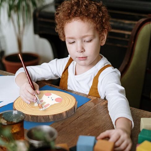 DSYIL 4 Pack Large Unfinished Wood Slices, 7-8 Inch Wood Round Circles with Tree Bark, Rustic Wood Slabs Bulk, Christmas Ornaments Wood Pieces for Rustic Wedding Table Centerpieces Decoration in Kuwait