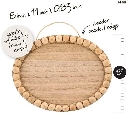 لوحة بيضاوية غير مكتملة من الخشب المنقوش مع حافة مطرزة، سطح خشبي مقاس 8 × 11 بوصة مثالي لمشاريع الفنون والحرف اليدوية، 48166 in Kuwait
