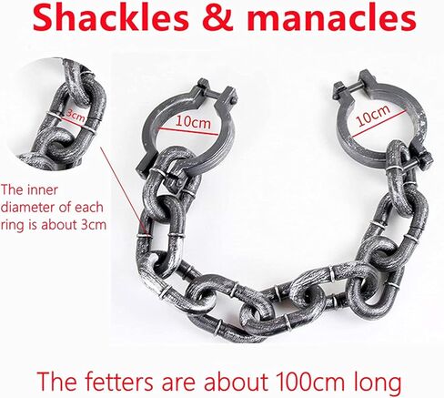سلاسل Weile للهالوين، أصفاد معصم بلاستيكية، وصلات سلسلة للسجن، لدعائم خدعة حفلات الهالوين in Kuwait