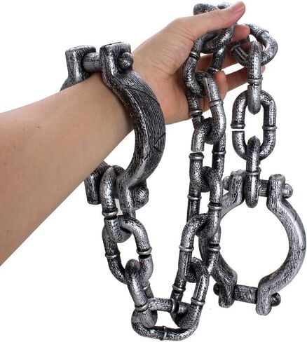 سلاسل Weile للهالوين، أصفاد معصم بلاستيكية، وصلات سلسلة للسجن، لدعائم خدعة حفلات الهالوين in Kuwait