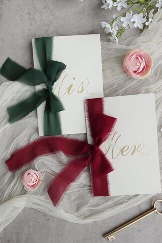 Kainonnan 3 لفات تيراكوتا حرير شريط شيفون شريط هامش مصنوع يدويًا 1.5 بوصة × 7 ياردة شريط لتغليف الهدايا ودعوات الزفاف وباقات الزفاف ديكور (التيراكوتا) in Kuwait