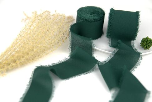 Kainonnan 3 لفات تيراكوتا حرير شريط شيفون شريط هامش مصنوع يدويًا 1.5 بوصة × 7 ياردة شريط لتغليف الهدايا ودعوات الزفاف وباقات الزفاف ديكور (التيراكوتا) in Kuwait