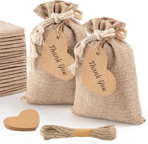 25pcs Burlap Gift Bags. Small Drawstring Gift Bags Jewelry Bags. Reusable Burlap Bags for Birthday, Party, Wedding Favors, Christmas, Art and DIY Craft. (4x6) in Kuwait