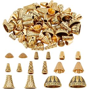 NBEADS 4 Colors 80 Pcs Flower Beads Cap, Tibetan Style Alloy Jewelry Beads Cap for DIY Earring Bracelet Necklace Making in Saudi Arabia
