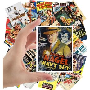 Large Stickers (24 pcs 2.5"x3.5") Film Noir Vintage Movie Poster Hardboiled Detective in Kuwait