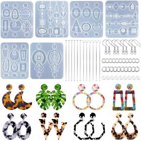 6 عبوات من قوالب راتنج الايبوكسي والحلقان بتصميم بوهيمي ريترو متدلي بنمط عاكس للنساء يمكنك صنعها بنفسك للمجوهرات والاقراط الراتنجية in Kuwait