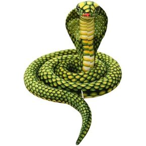YUZHINUO New Realistic Cobra Figure Lifelike Python Pit Viper Plush Toy Soft Stuffed Animal Snake Decor Birthday Gifts for Children (Green,63 inch)