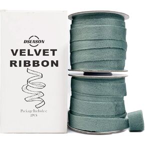 Velvet Ribbon Set 1.5" x 10 Yards, 1 Rolls, Dseason Handmade Black Velvet Ribbon Set for Gift Wrapping & Bow Making, Christmas Tree, Wreath Decoration, DIY Crafts Decoration in Saudi Arabia