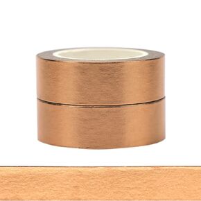 NatSumeBasics 2 Love Washi Tapes Hearts Scrapbook Tape Glitter Foil Masking Tapes for Decor Holiday Wedding (Bronze Hearts Tape)