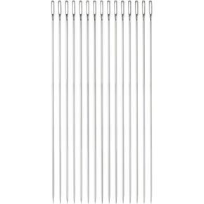 HARFINGTON 15pcs Beading Needles 1.6mm Dia Long Straight Sewing Needles Stainless Steel Embroidery Sewing Needles 7Inch