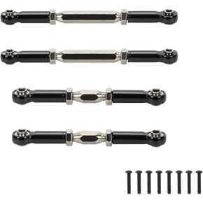 RCAWD 4X UDR Upgrades Linkage Parts Aluminum Alloy&Steel Linkage, Sway Bar, Front Rear (Assembled with Hollow Balls) for 1/7 Traxxas UDR Unlimited Desert Racer 85086-4(Black)