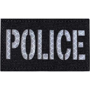 2x3.5" Reflective Police Patch Reflective Back Panel Police Patch with Hook and Loop (1 Pack)