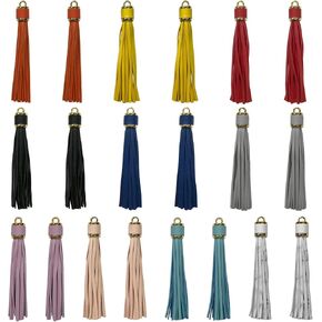 20 قطعة من شرابات البولي يوريثان الملونة من Qililandiy شرابة من الجلد الصناعي وقلادات من الجلد السويدي مع أغطية ذهبية لسلسلة المفاتيح وأشرطة الهاتف المحمول DIY إكسسوارات المجوهرات in Kuwait