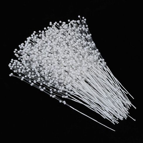 دازايج 50 قطعة من خرز اللؤلؤ الصناعي الصغير 4 ملم، خيط خرز ابيض ابداعي لجذع زهرة اللؤلؤ لتصنعها بنفسك، باقة زهور الزفاف، اكليل الشعر، حلي المنزل، حفلات الزفاف، ترتيب الزهور، 50 قطعة in Kuwait