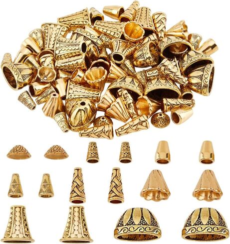NBEADS 4 Colors 80 Pcs Flower Beads Cap, Tibetan Style Alloy Jewelry Beads Cap for DIY Earring Bracelet Necklace Making in Saudi Arabia