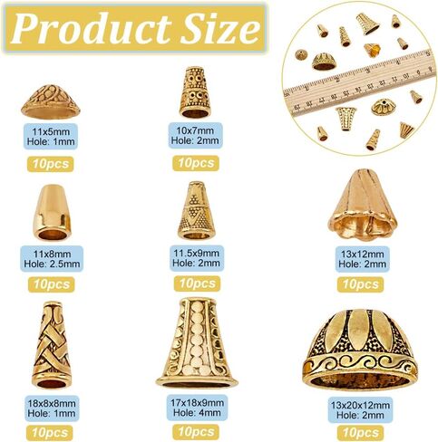 NBEADS 4 Colors 80 Pcs Flower Beads Cap, Tibetan Style Alloy Jewelry Beads Cap for DIY Earring Bracelet Necklace Making in Saudi Arabia