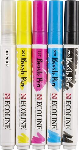 قلم فرشاة إيكو لاين T1150-9900 من تارنس (تالينز اليابان) مجموعة أساسية مكونة من 5 ألوان in Kuwait