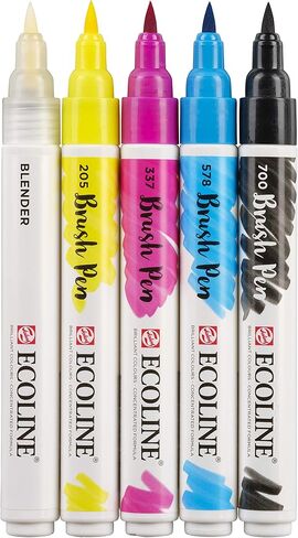 قلم فرشاة إيكو لاين T1150-9900 من تارنس (تالينز اليابان) مجموعة أساسية مكونة من 5 ألوان in Kuwait