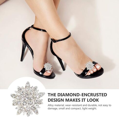 EXCEART Silver Crystal Snowflake Applique Embellishments Rhinestone Flat Back for Bag Shoe Buttons Brooches Jewelry Crafts Flower Hair Accessories 20pcs in Saudi Arabia