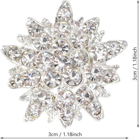 EXCEART Silver Crystal Snowflake Applique Embellishments Rhinestone Flat Back for Bag Shoe Buttons Brooches Jewelry Crafts Flower Hair Accessories 20pcs in Saudi Arabia