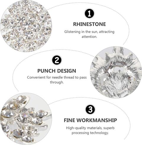 EXCEART Silver Crystal Snowflake Applique Embellishments Rhinestone Flat Back for Bag Shoe Buttons Brooches Jewelry Crafts Flower Hair Accessories 20pcs in Saudi Arabia