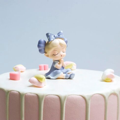 زينة كعكة للبنات الصغيرات باللون الزهري، تمثال من الراتنج بتصميم شخصيات كرتونية لتزيين الكيك وديكور المنزل والحرف اليدوية ومستلزمات حفلات اعياد الميلاد in Kuwait