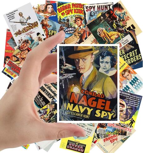 Large Stickers (24 pcs 2.5"x3.5") Film Noir Vintage Movie Poster Hardboiled Detective in Kuwait