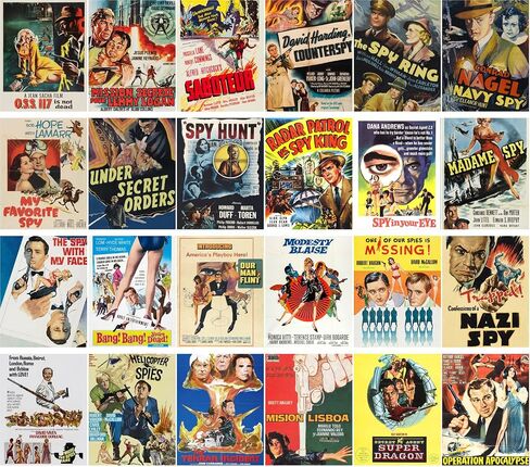 Large Stickers (24 pcs 2.5"x3.5") Film Noir Vintage Movie Poster Hardboiled Detective in Kuwait