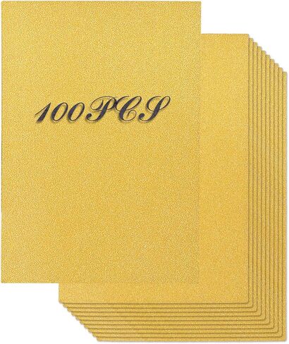 100 عبوة من بطاقات ورقية ذهبية لامعة، 20.8 × 29.7 سم ورق ذهبي لامع A4 لمشاريع اصنعها بنفسك، سجل القصاصاصات، الفنون والحرفية، ديكورات أعياد الميلاد وحفلات الزفاف، 210 جم لكل متر مربع in Kuwait