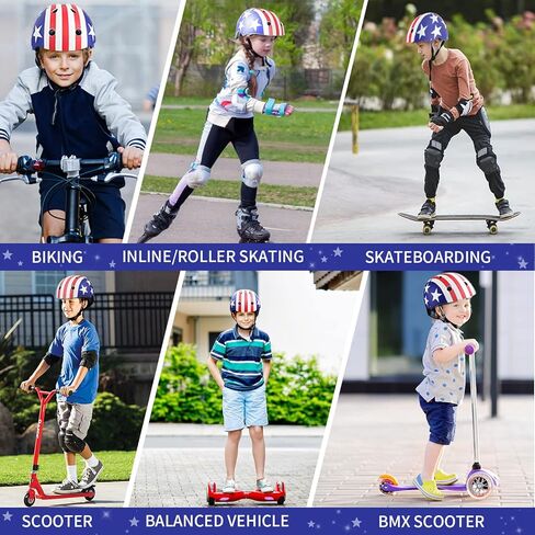 SZHZS Kids Boys Girls Toddler Bike Helmet, Adjustable Skateboard Helmet CPSC Certified for Little Kids Youth, Protective Helmets for Bicycle Scooter Inline Roller Skating Rollerblading Cycling in Kuwait