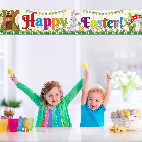 فيبيتو كبير سعيد عيد الفصح راية النسيج ساحة عيد الفصح تسجيل لهجة الربيع عيد الفصح الديكور داخلي في الهواء الطلق لوازم حفلات عيد الفصح ، 9.8FT1.6FT in Saudi Arabia