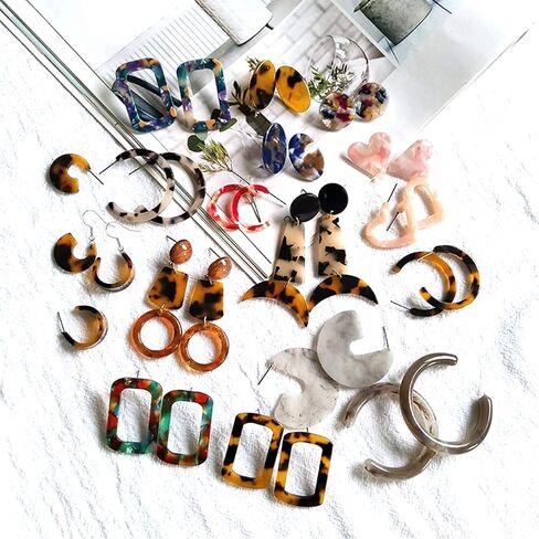 6 عبوات من قوالب راتنج الايبوكسي والحلقان بتصميم بوهيمي ريترو متدلي بنمط عاكس للنساء يمكنك صنعها بنفسك للمجوهرات والاقراط الراتنجية in Kuwait