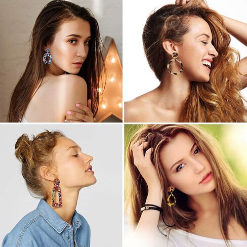 6 عبوات من قوالب راتنج الايبوكسي والحلقان بتصميم بوهيمي ريترو متدلي بنمط عاكس للنساء يمكنك صنعها بنفسك للمجوهرات والاقراط الراتنجية in Kuwait