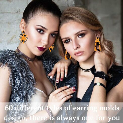 6 عبوات من قوالب راتنج الايبوكسي والحلقان بتصميم بوهيمي ريترو متدلي بنمط عاكس للنساء يمكنك صنعها بنفسك للمجوهرات والاقراط الراتنجية in Kuwait