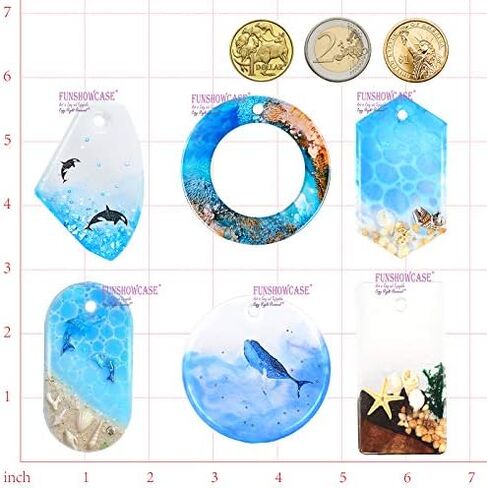 Large Cabochon Gemstone Resin Casting Silicone Mold with Hole 6-Cavity with Jewelry Making Supplies Set for Polymer Clay Crafting, Epoxy, Necklace Pendant Earrings Keychain Craft in Saudi Arabia