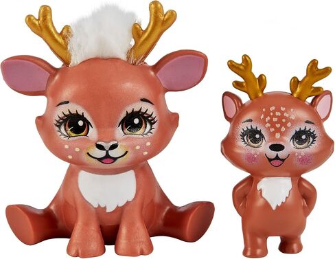 Enchantimals Danessa & Danetta Deer Sister Dolls (6-in & 4-in) & 2 Animal Figures, Removable Skirt and Accessories, Great Gift for Kids Ages 3Y+ in Kuwait
