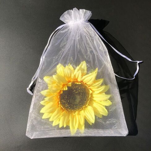 XINSHUNYI 100 pieces of 6x9 Inches white Organza Bags party gift bags drawstring gift bags chocolate mesh Valentine's Day gift bags wedding bags sachets bags (white) in Saudi Arabia