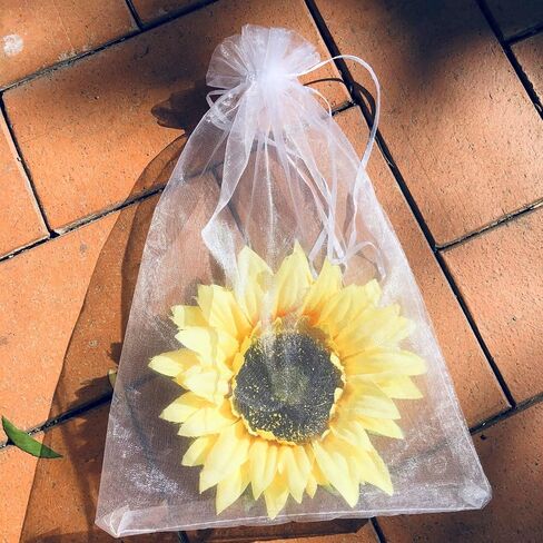 XINSHUNYI 100 pieces of 6x9 Inches white Organza Bags party gift bags drawstring gift bags chocolate mesh Valentine's Day gift bags wedding bags sachets bags (white) in Saudi Arabia