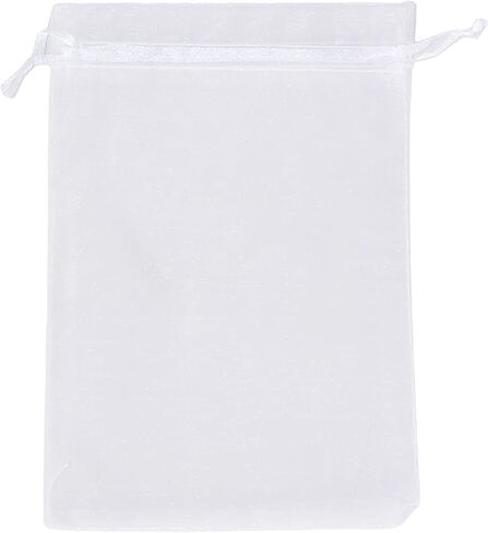 XINSHUNYI 100 pieces of 6x9 Inches white Organza Bags party gift bags drawstring gift bags chocolate mesh Valentine's Day gift bags wedding bags sachets bags (white) in Saudi Arabia