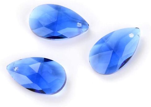 20 قطعة قلادة ثريا كريستالية على شكل كمثرى تشيكية من Suncatcher 22 مم (0.87 بوصة) خرز قطرة جوهرة الميلاد باللون الأزرق الفاتح لصنع المجوهرات CCE-14 in Kuwait