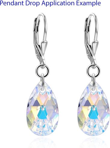 20 قطعة قلادة ثريا كريستالية على شكل كمثرى تشيكية من Suncatcher 22 مم (0.87 بوصة) خرز قطرة جوهرة الميلاد باللون الأزرق الفاتح لصنع المجوهرات CCE-14 in Kuwait